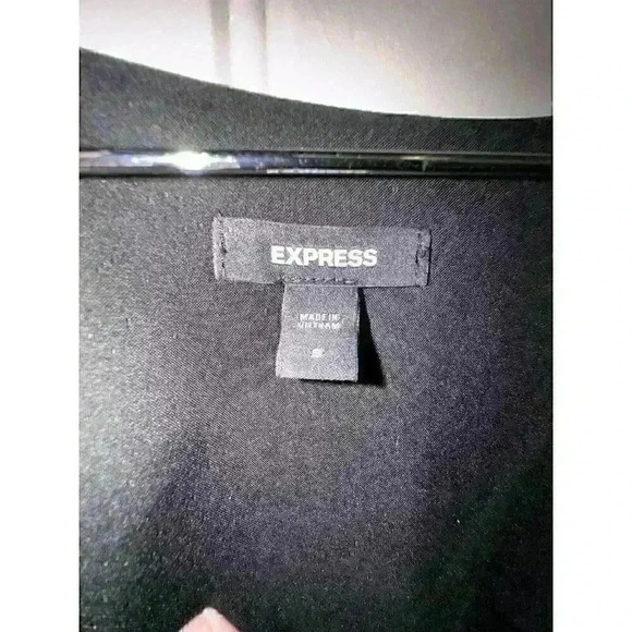 Express Women’s Black Square Neck Peplum Blouse Flutter Sleeve Size Small - Picture 5 of 9